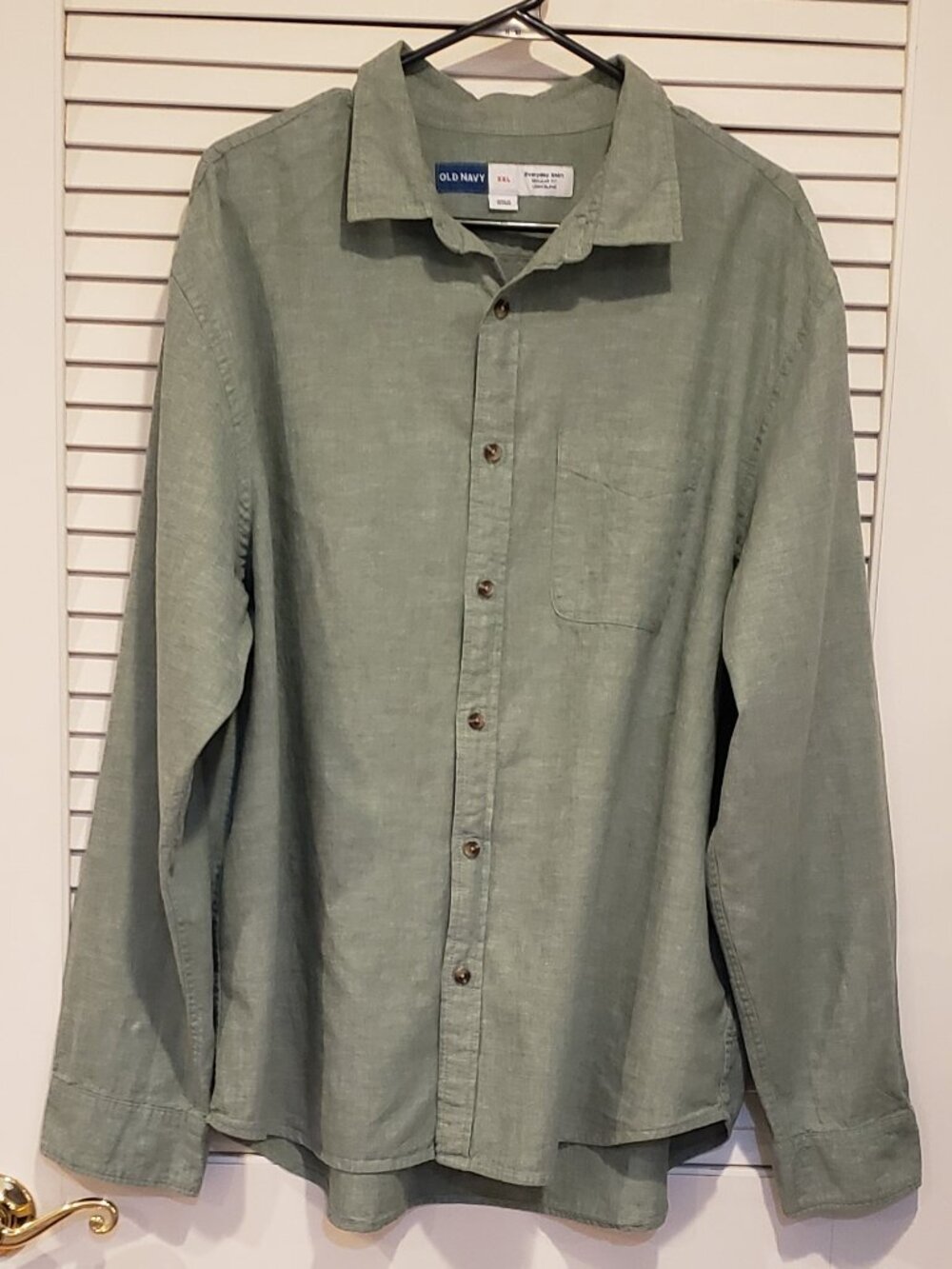 Old Navy Men's classic fit linen cotton blend sage green size XXL